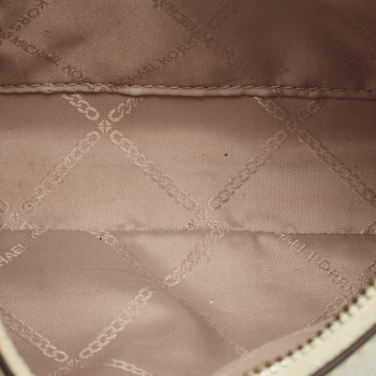 Pre Owned Michael Kors White Leather Wilma Shoulder Bag