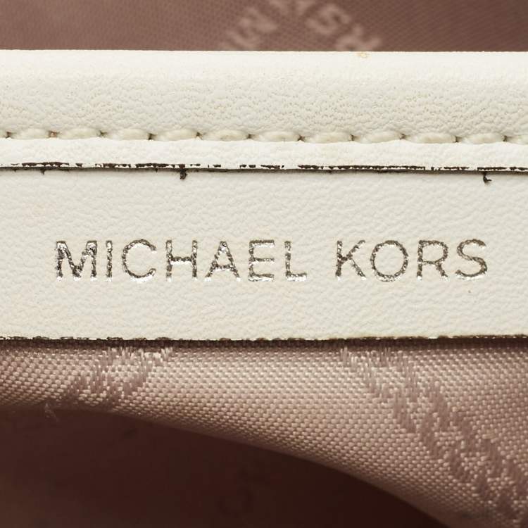 Pre Owned Michael Kors White Leather Wilma Shoulder Bag