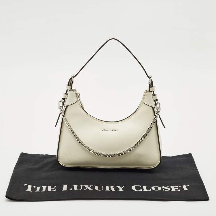 Pre Owned Michael Kors White Leather Wilma Shoulder Bag