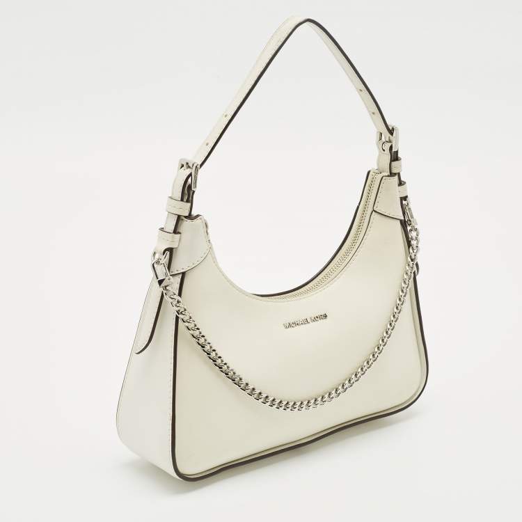 Pre Owned Michael Kors White Leather Wilma Shoulder Bag