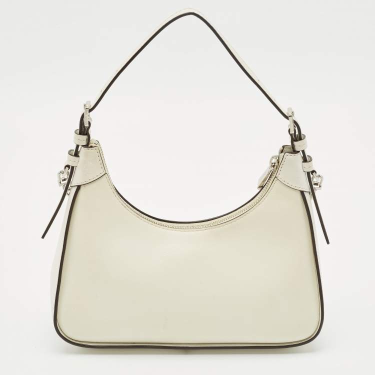 Pre Owned Michael Kors White Leather Wilma Shoulder Bag