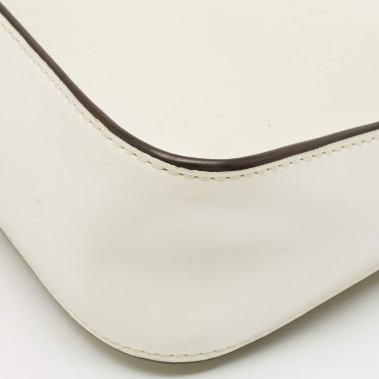 Pre Owned Michael Kors White Leather Wilma Shoulder Bag