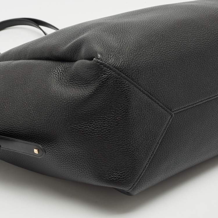 Pre Owned Michael Kors Black Leather Open Tote