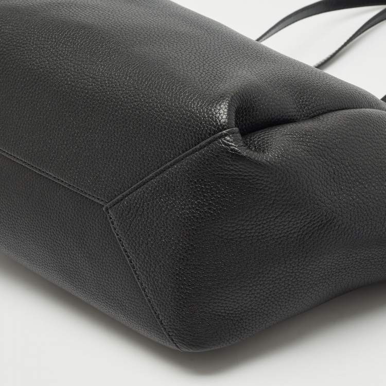 Pre Owned Michael Kors Black Leather Open Tote