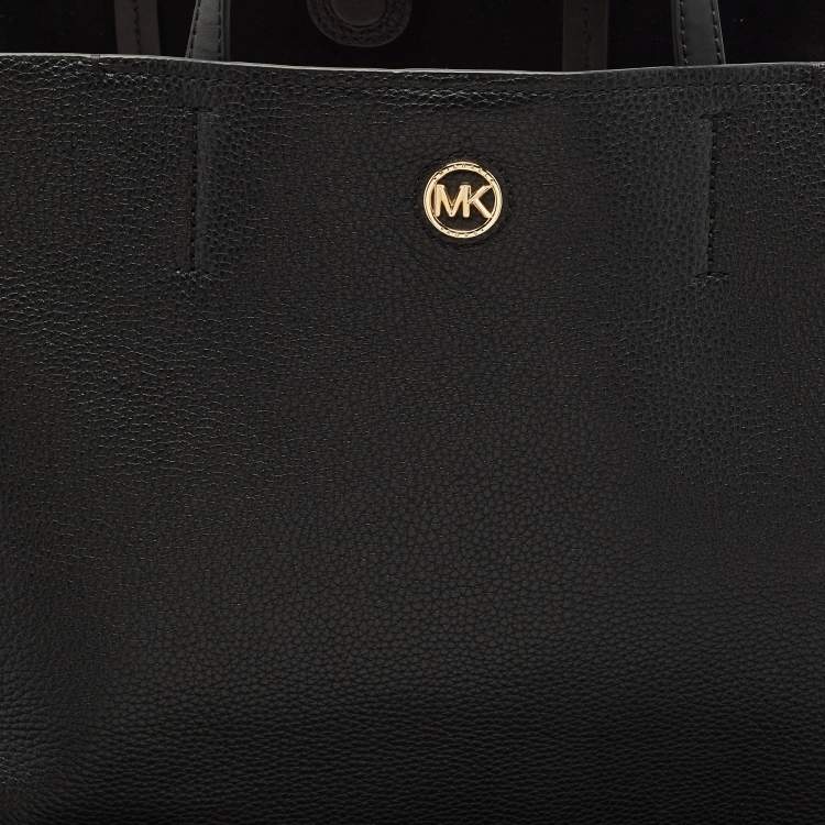 Pre Owned Michael Kors Black Leather Open Tote