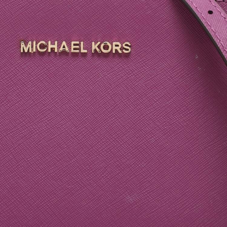 Pre Owned Michael Kors Purple/Pink Leather Small Selma Crossbody Bag