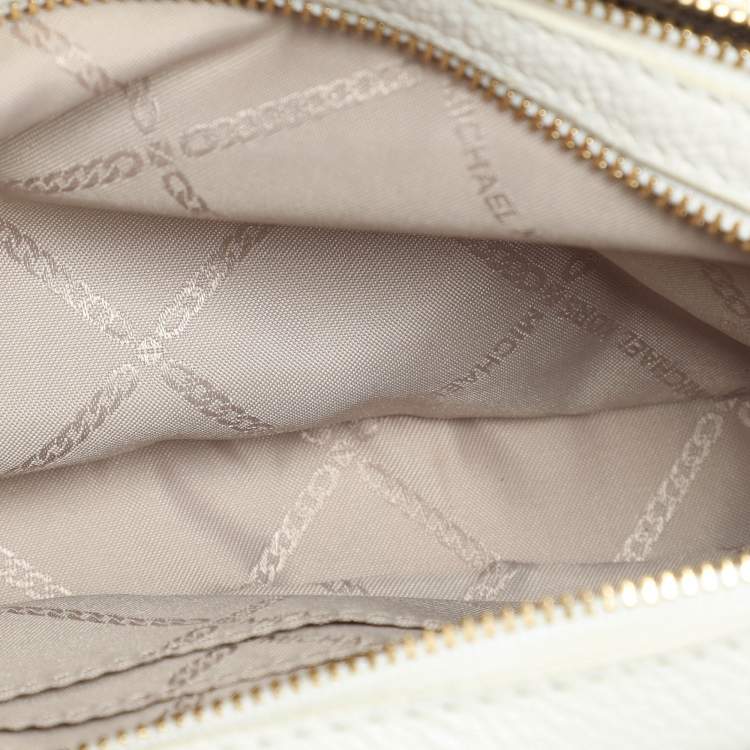 Pre Owned Michael Kors White/Olive Leather Maeve Crossbody Bag