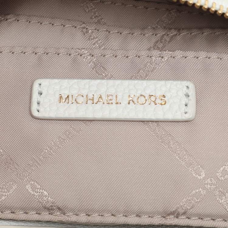 Pre Owned Michael Kors White/Olive Leather Maeve Crossbody Bag