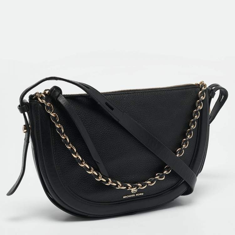 Pre Owned Michael Kors Black Leather Medium Jagger Shoulder Bag