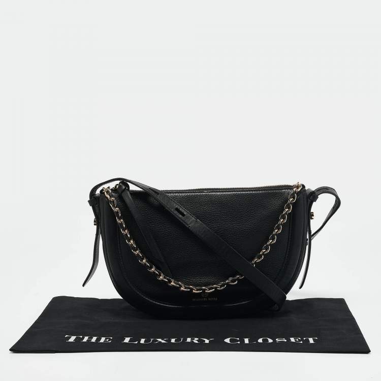 Pre Owned Michael Kors Black Leather Medium Jagger Shoulder Bag