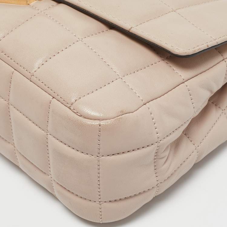 Pre Owned Michael Kors Light Pink Quilted Leather Large Soho Shoulder Bag