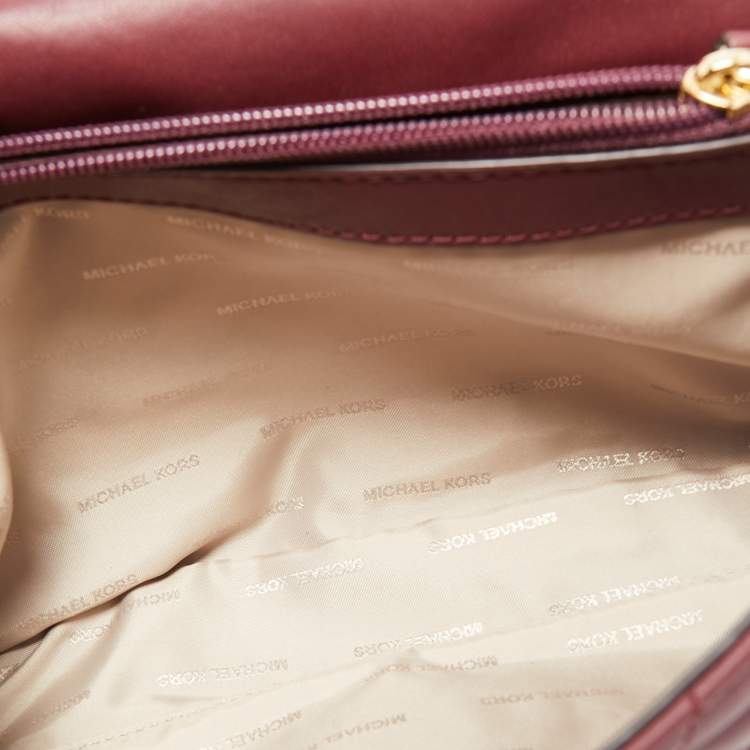 Pre Owned Michael Kors Burgundy Quilted Leather Sloan Chain Shoulder Bag