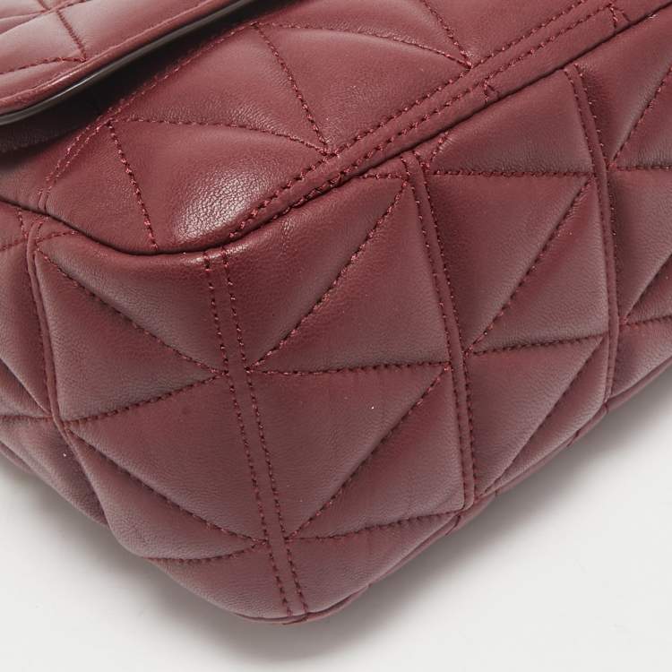 Pre Owned Michael Kors Burgundy Quilted Leather Sloan Chain Shoulder Bag