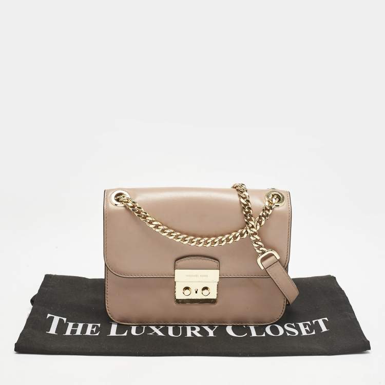Pre Owned Michael Kors Old Rose Leather Brandi Shoulder Bag