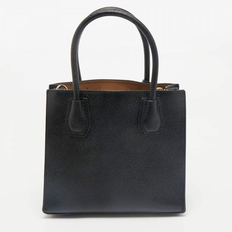 Pre Owned Michael Kors Black Leather Mini Mercer Tote