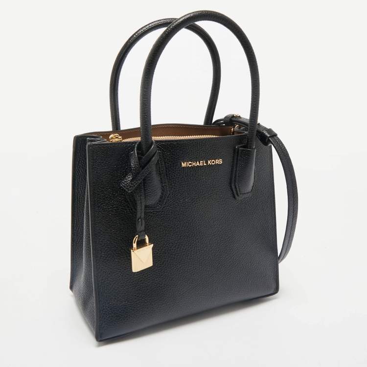 Pre Owned Michael Kors Black Leather Mini Mercer Tote