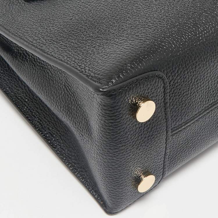 Pre Owned Michael Kors Black Leather Mini Mercer Tote