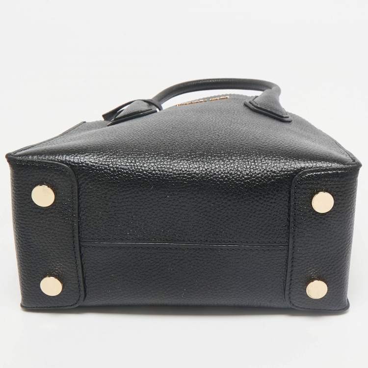 Pre Owned Michael Kors Black Leather Mini Mercer Tote