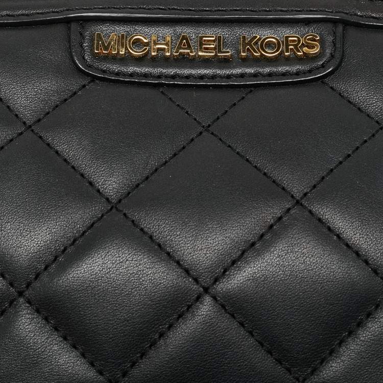 Pre Owned Michael Kors Black Quilted Leather Mini Selma Crossbody Bag