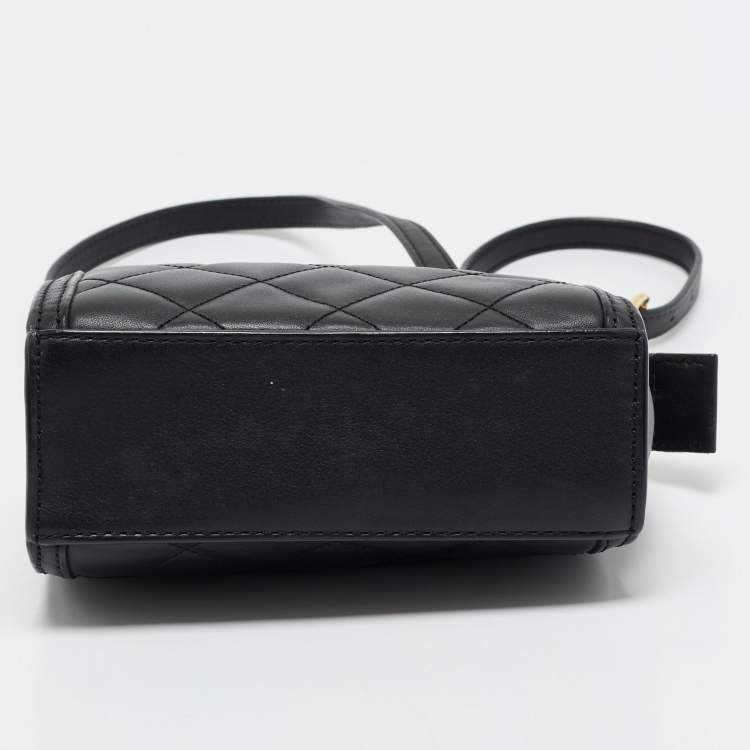 Pre Owned Michael Kors Black Quilted Leather Mini Selma Crossbody Bag