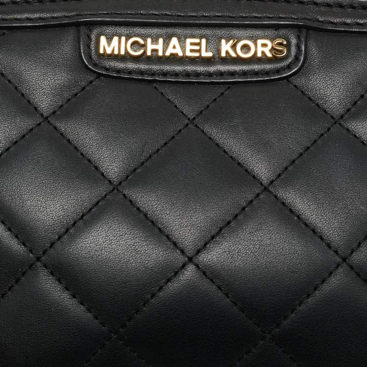 Pre Owned Michael Kors Black Quilted Leather Mini Selma Crossbody Bag