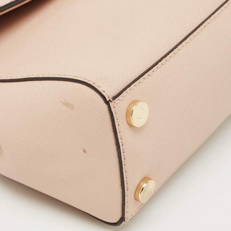 Pre Owned Michael Kors Pink Leather Small Ava Top Handle Bag