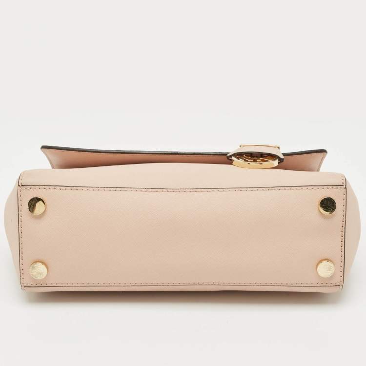Pre Owned Michael Kors Pink Leather Small Ava Top Handle Bag