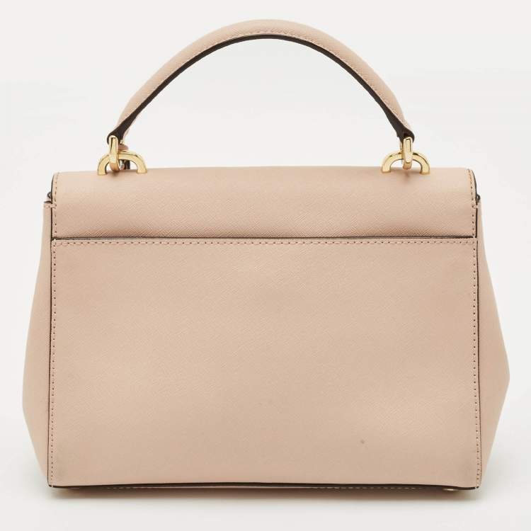 Pre Owned Michael Kors Pink Leather Small Ava Top Handle Bag