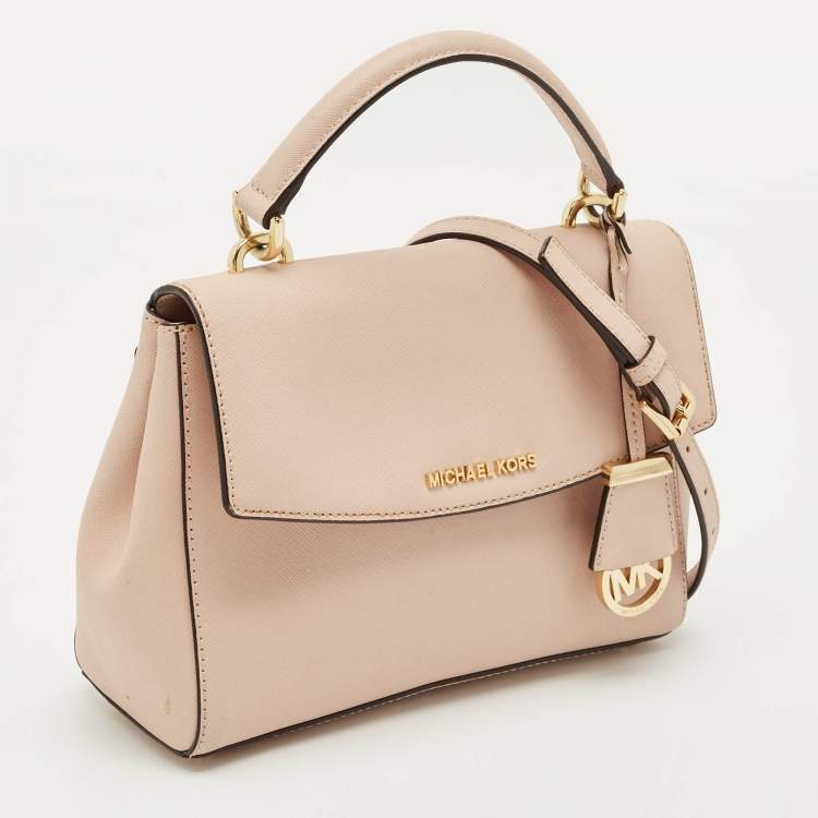 Pre Owned Michael Kors Pink Leather Small Ava Top Handle Bag