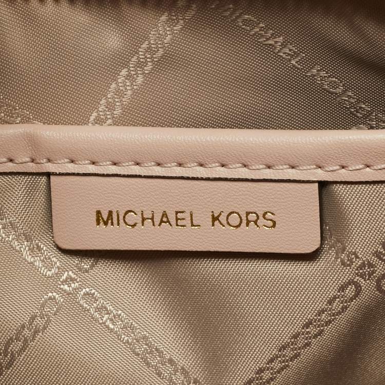 Pre Owned Michael Kors Pink Leather Wilma Shoulder Bag