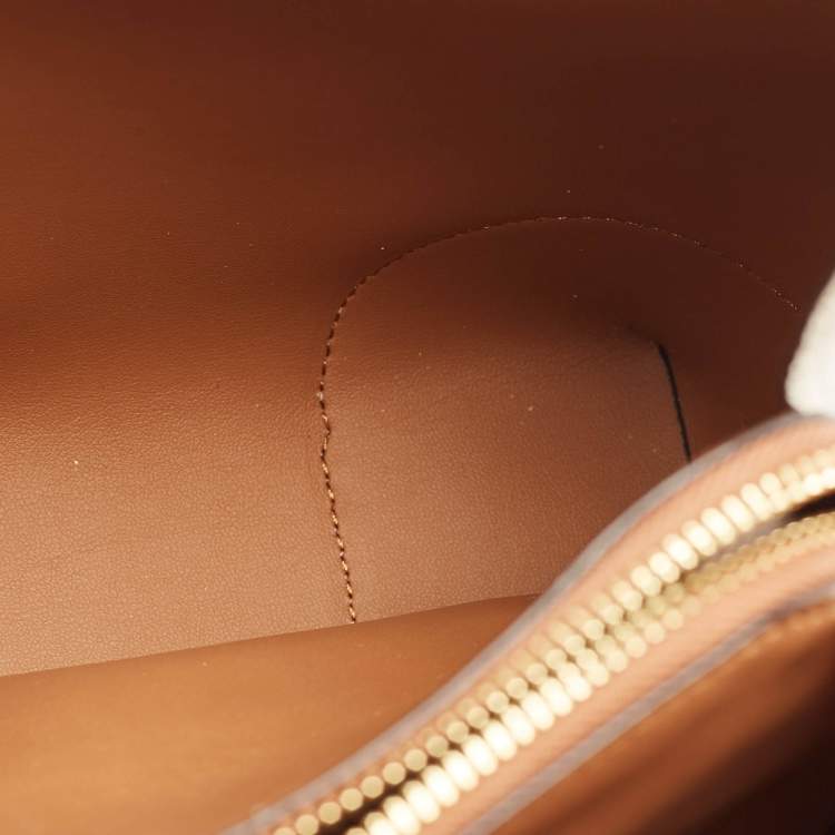 Pre Owned Michael Kors Brown/White Signature Coated Canvas and Leather Small Mercer Gallery Tote