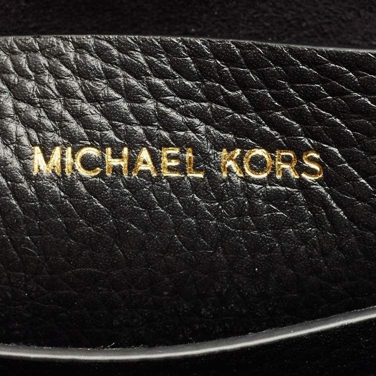 Pre Owned Michael Kors Black/Brown Coated Canvas and Leather Phoebe Tote