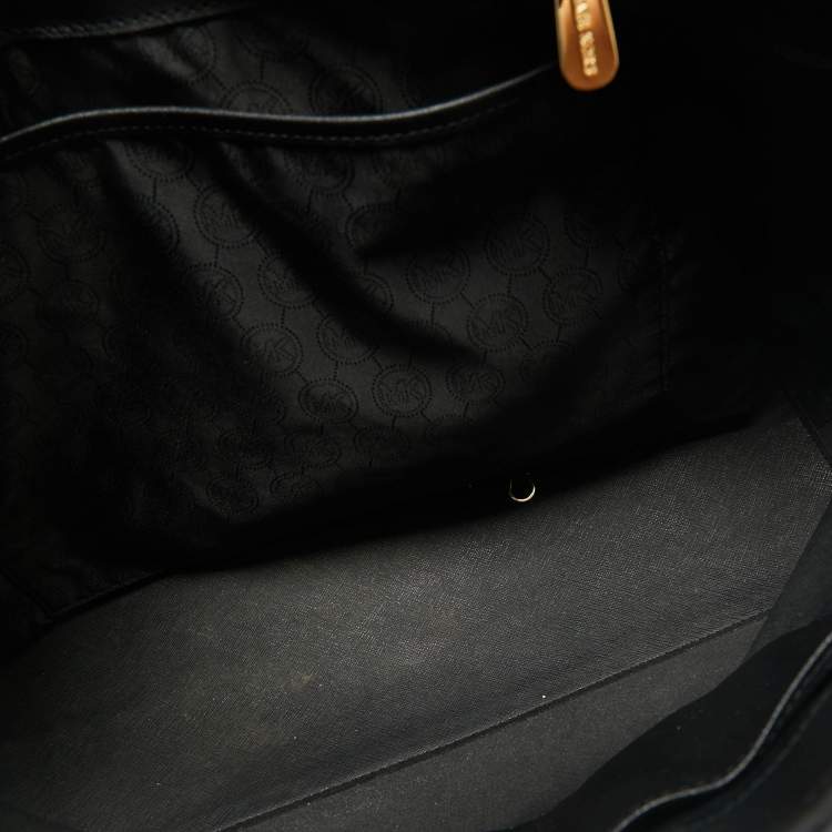 Pre Owned Michael Kors Black Leather Large Jet Set Travel Tote