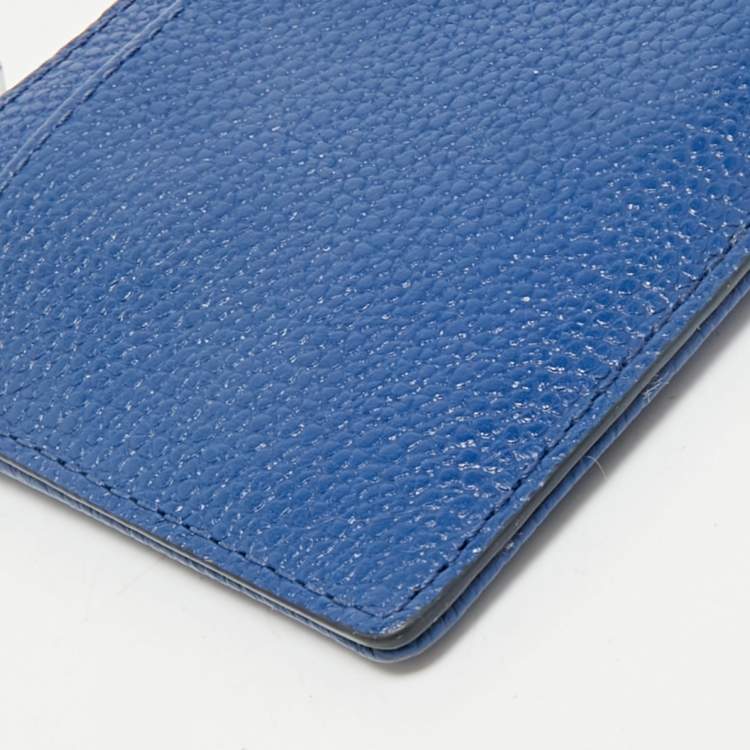 Pre Owned Michael Kors Blue Leather Zip Card Case