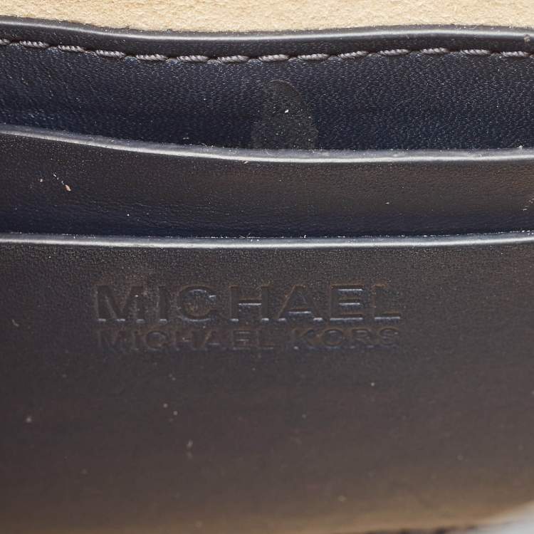 Pre Owned Michael Kors Navy Blue Leather Scout Camera Crossbody Bag