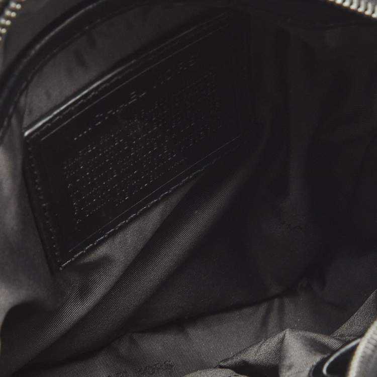 Pre Owned Michael Kors Black Signature Coated Canvas Jet Set Logo Flight Crossbody Bag