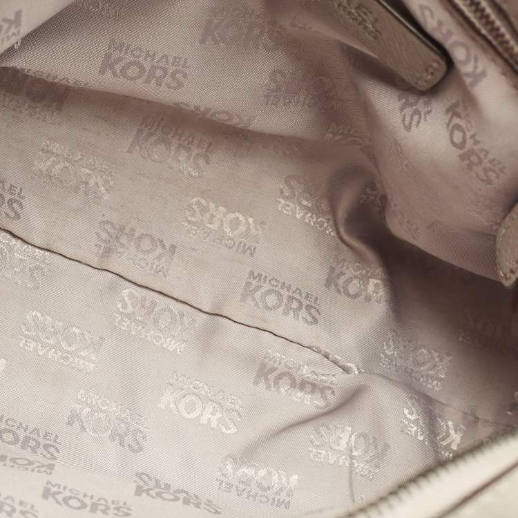 Pre Owned Michael Kors Grey Leather Mini Studded Sandrine Satchel