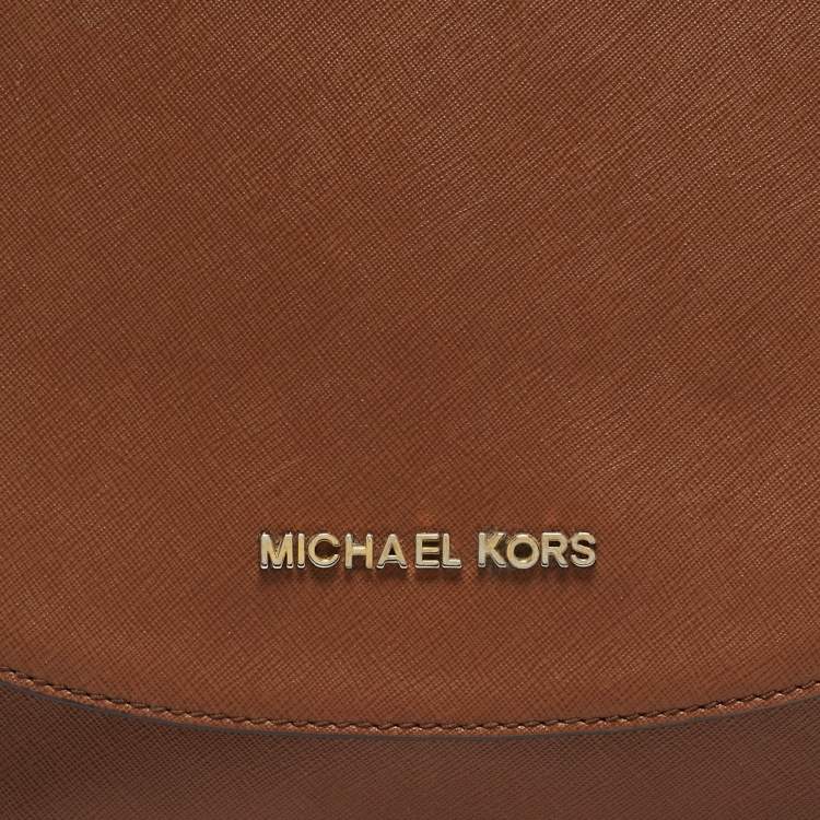Pre Owned Michael Kors Brown Leather Hamilton Messenger Bag