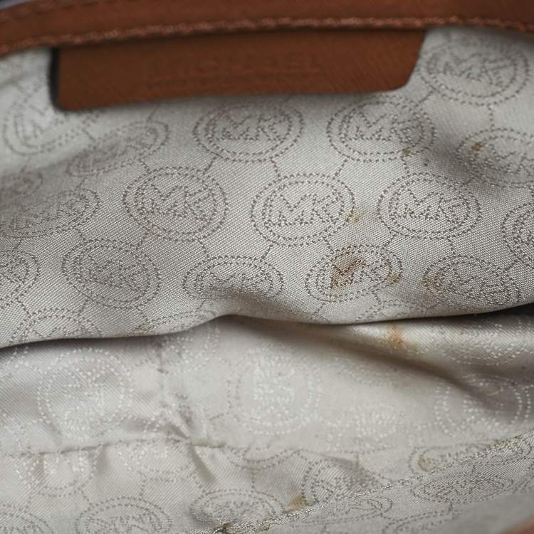 Pre Owned Michael Kors Brown Leather Hamilton Messenger Bag