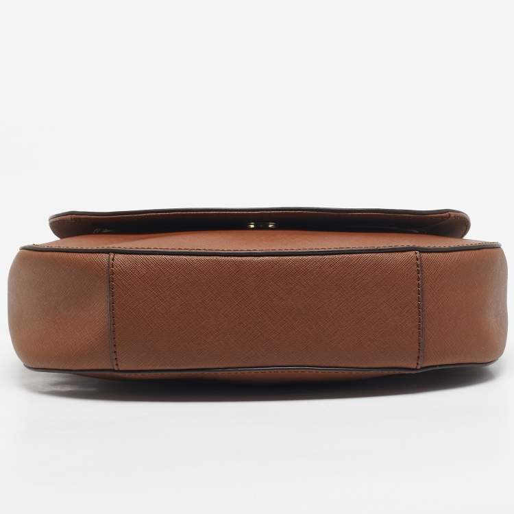 Pre Owned Michael Kors Brown Leather Hamilton Messenger Bag