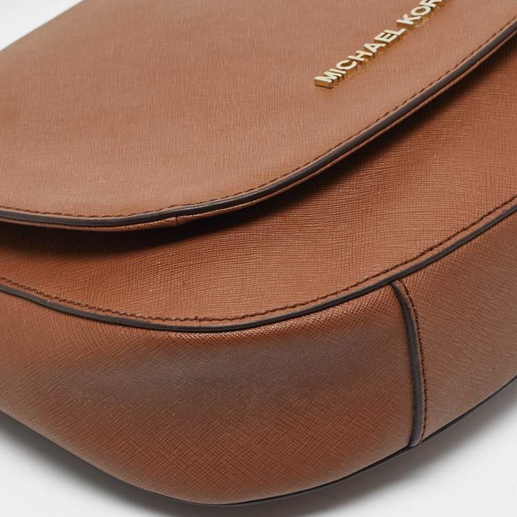 Pre Owned Michael Kors Brown Leather Hamilton Messenger Bag