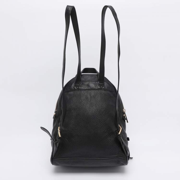 Pre Owned Michael Kors Black Leather Small Rhea Backpack