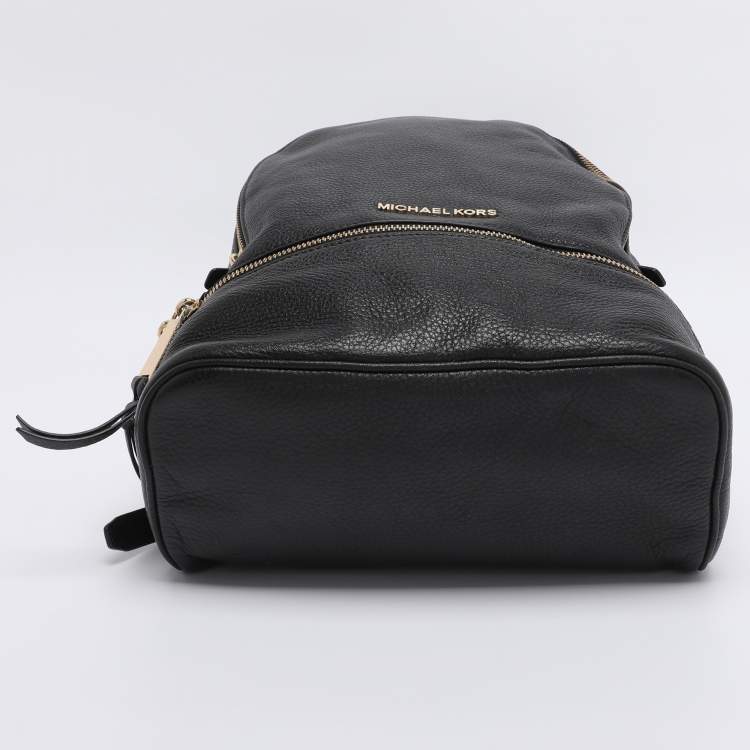 Pre Owned Michael Kors Black Leather Small Rhea Backpack