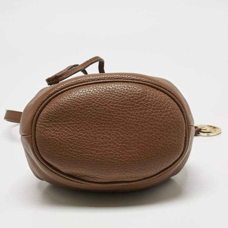 مملوكة مسبقًا Michael Kors Brown Leather Jules Drawstring Bucket Bag