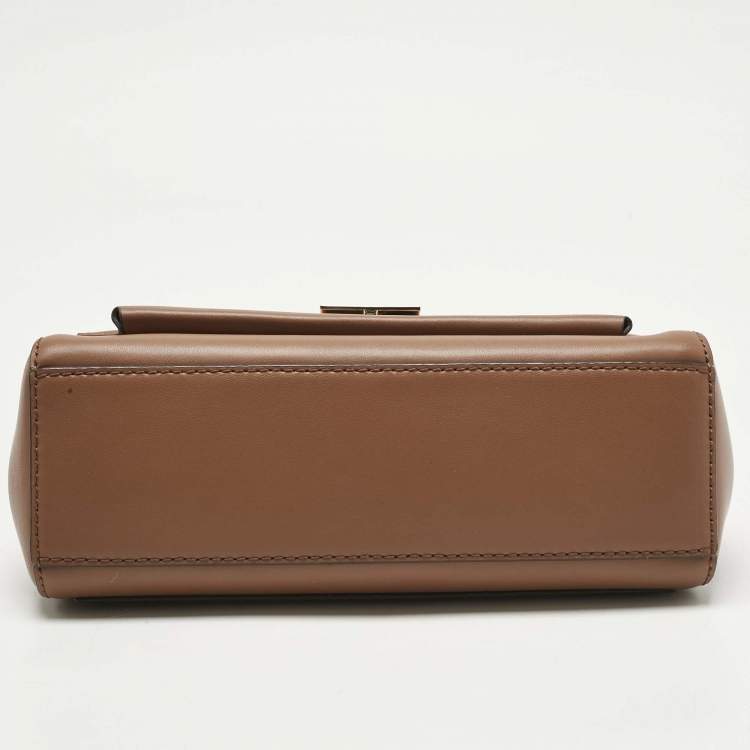 Pre Owned Michael Kors Brown Leather Small Lita Shoulder Bag 