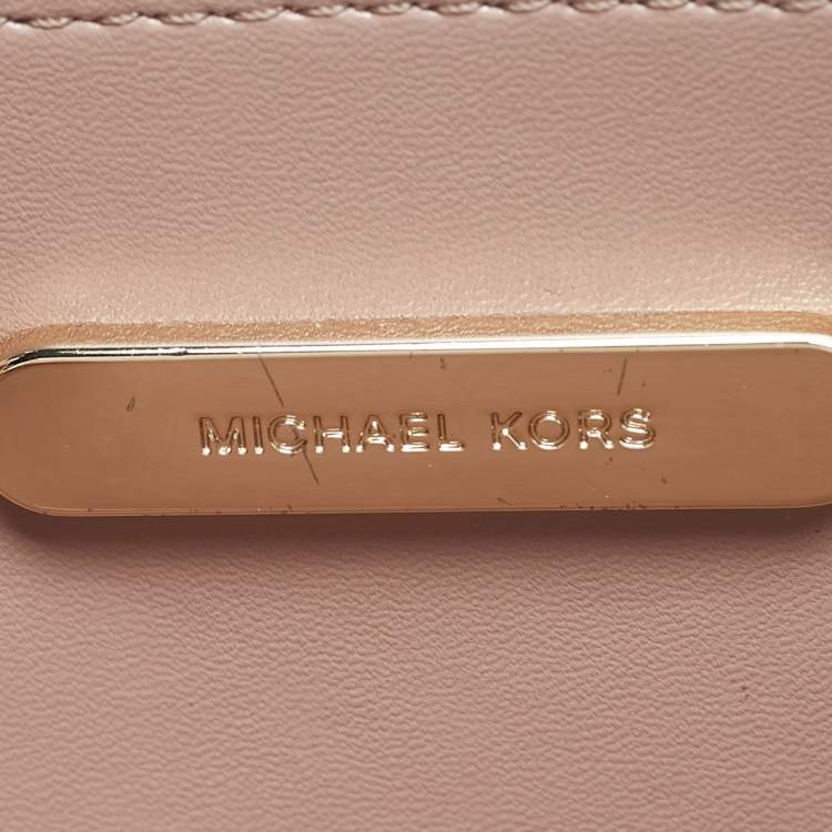 Pre Owned Michael Kors Light Pink Leather Mini Mercer Tote