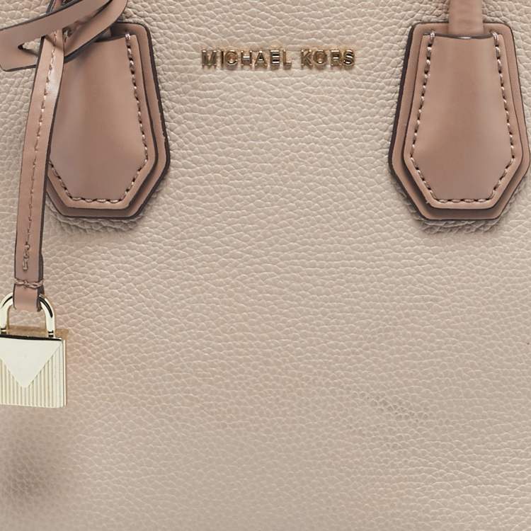 Pre Owned Michael Kors Light Pink Leather Mini Mercer Tote