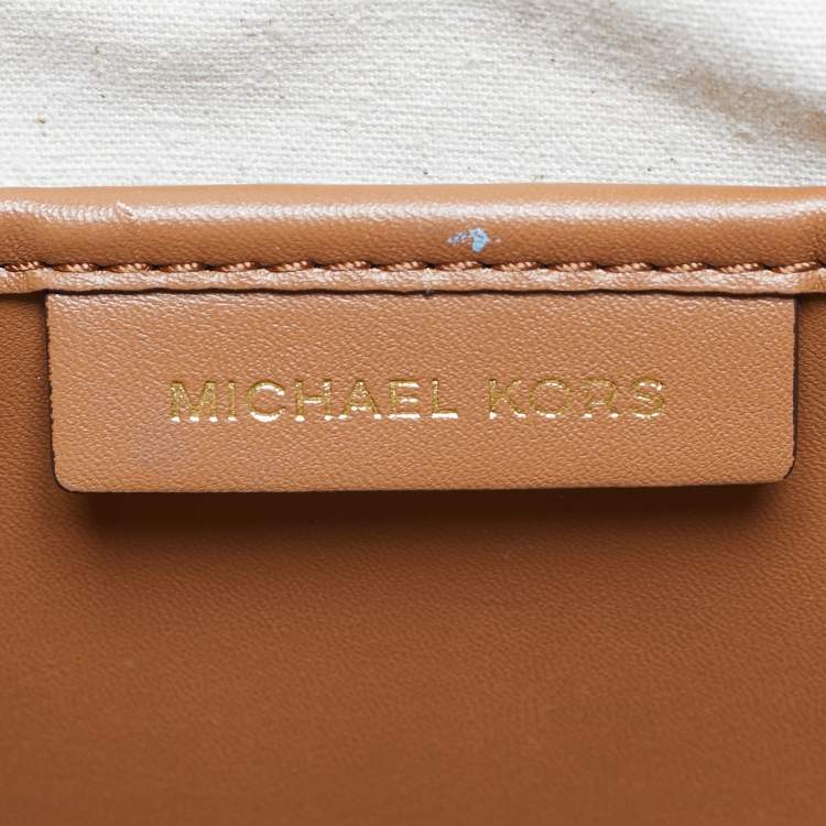 Pre Owned Michael Kors Brown Signature Coated Canvas and Leather Jane Tote