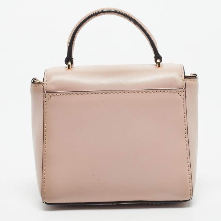 Pre Owned Michael Kors Pink Leather Mindy Top Handle Bag
