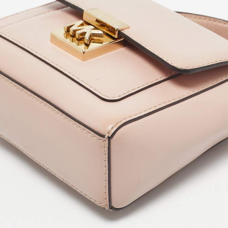 Pre Owned Michael Kors Pink Leather Mindy Top Handle Bag